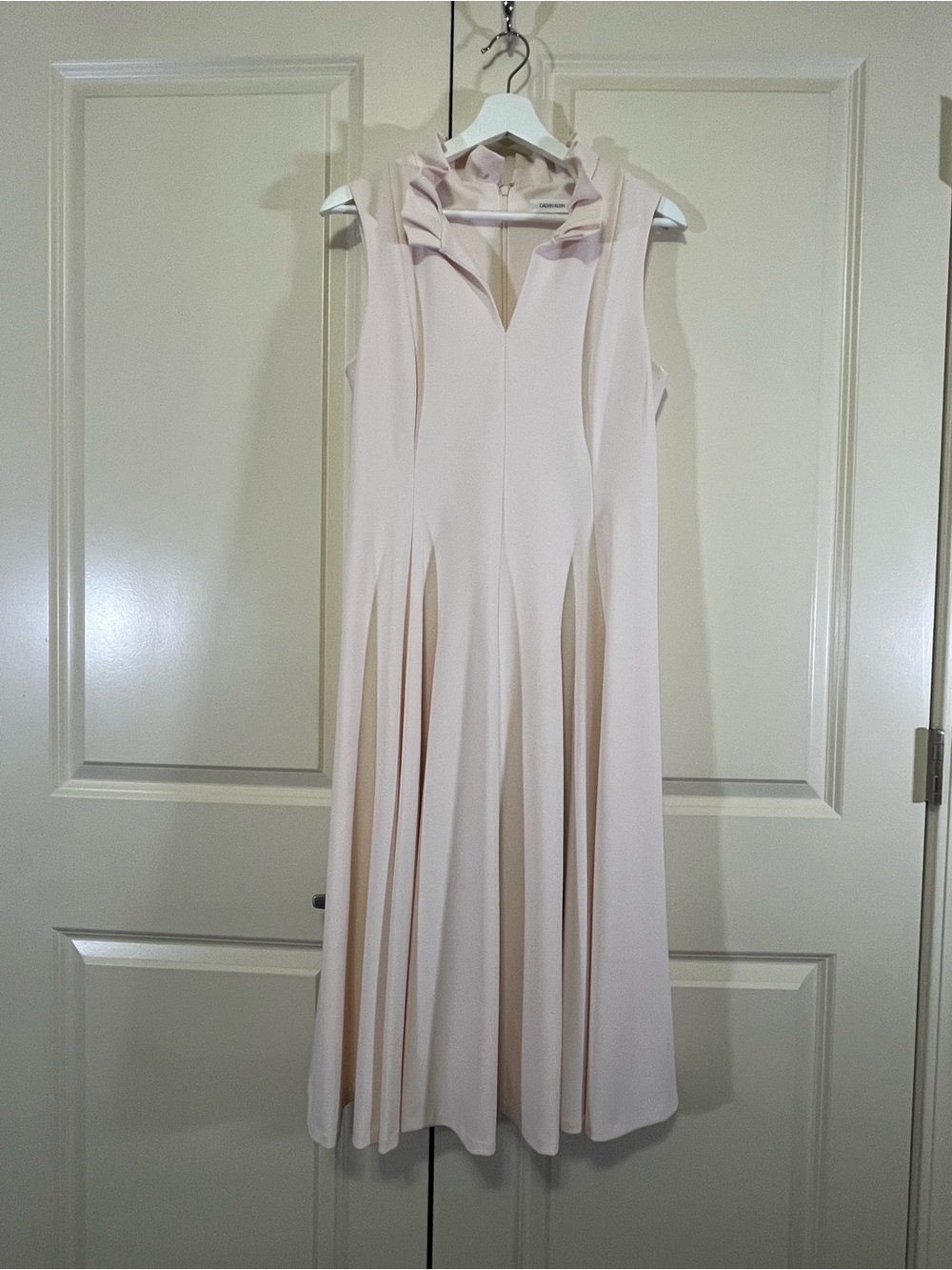 Calvin Klein Sleeveless Light Blush Fit-and-Flare Dress